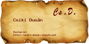 Csiki Dusán névjegykártya